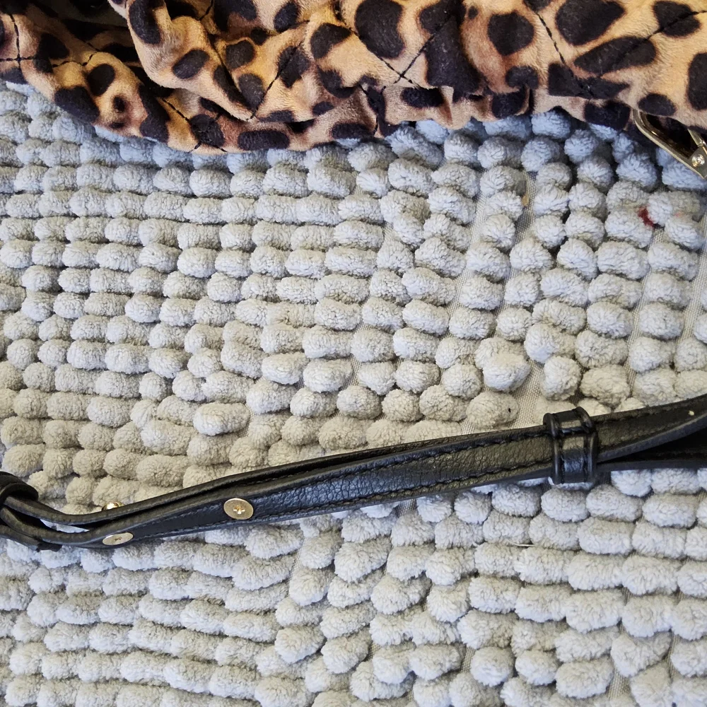 New INC International Concepts Brown and Black Crossbody Bag with Leopard Print